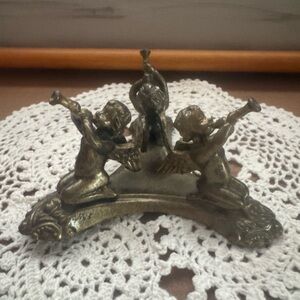 Brass Cherub Orb/Candle Holder